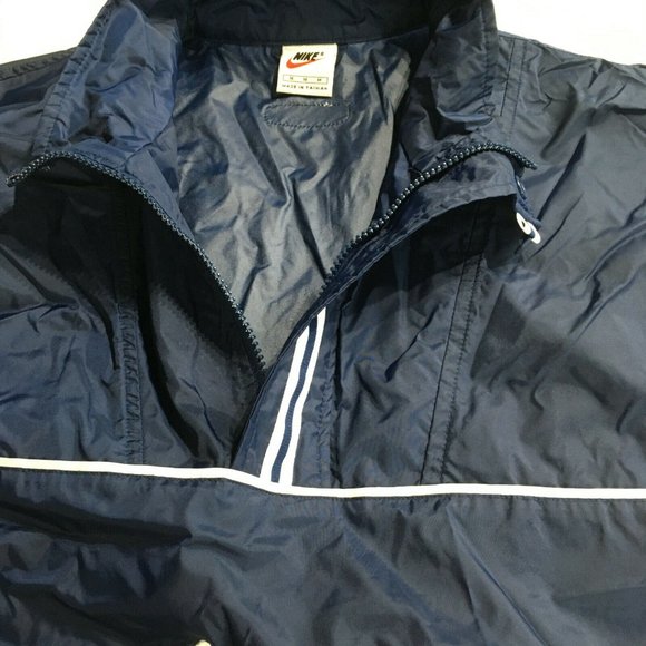 #46 Nike Center Swoosh Navy Blue Embroidered Logo 1/4 Zip Jacket Men's Size M - Picture 3 of 8